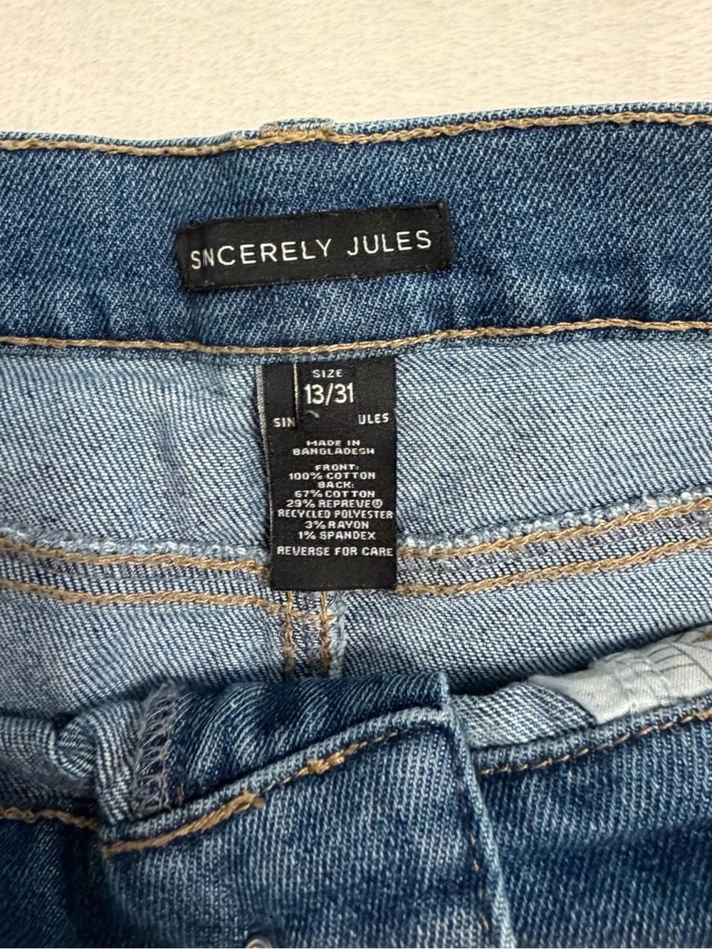 Sincerely Jules Distressed High-Rise Denim Shorts - Dark Blue